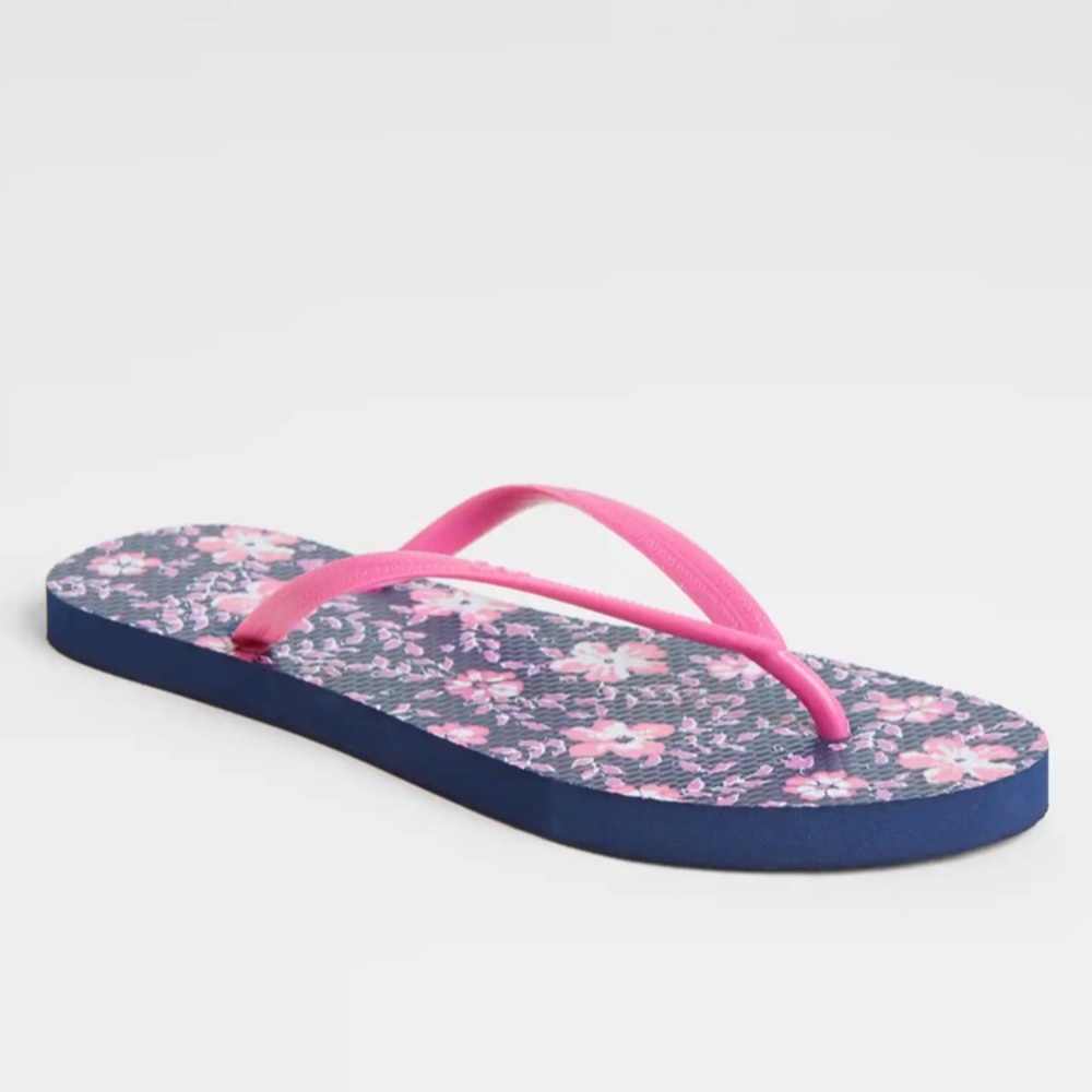 5/$25 Gap navy floral print flip flops size 8 poolside
